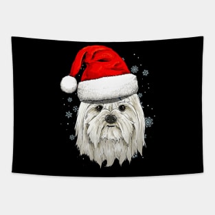 Maltese Santa Hat Christmas Tapestry