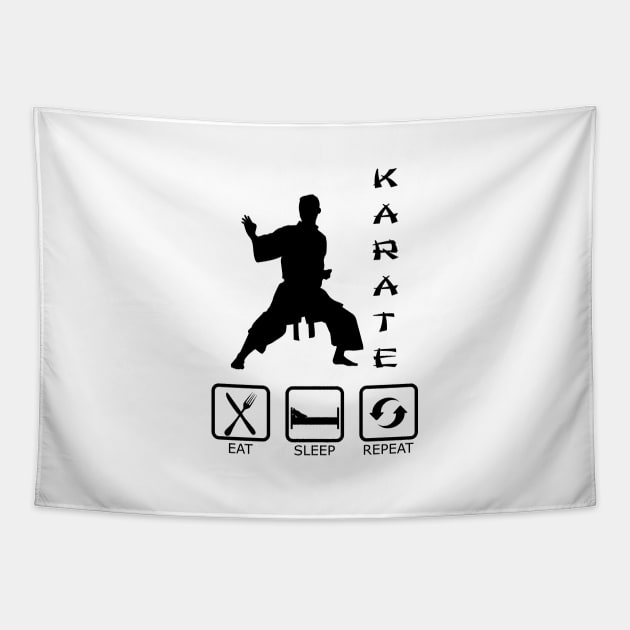 Karate - Eat Sleep Repeat Tapestry by KC Happy Shop