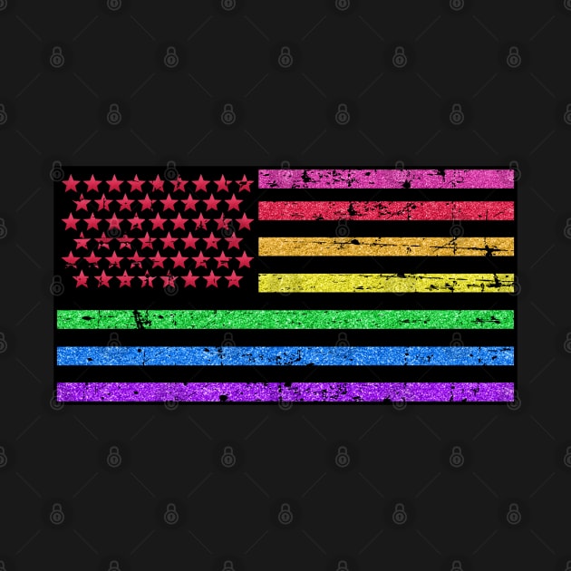 Rainbow American Flag by Wanderer Bat