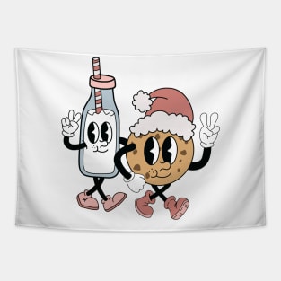 Christmas characters milk & cookies Tapestry