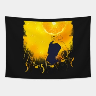 Girl bright orange Tapestry