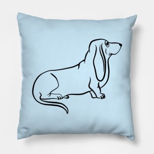 Sitting Basset Hound Pillow