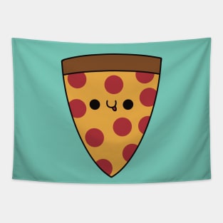 Cute Slice Of Pepperoni Pizza - Kawaii Pepperoni Pizza Tapestry