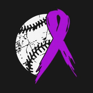 Baseball Tackle Alzheimers Awareness Purple Ribbon Warrior Support Survivor Hope T-Shirt