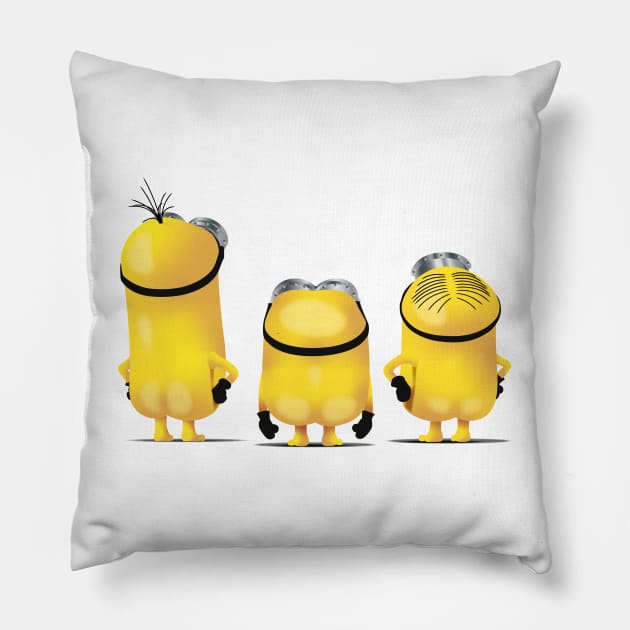 Minions - Kevin, Bob, & Stuart Pillow by deancoledesign