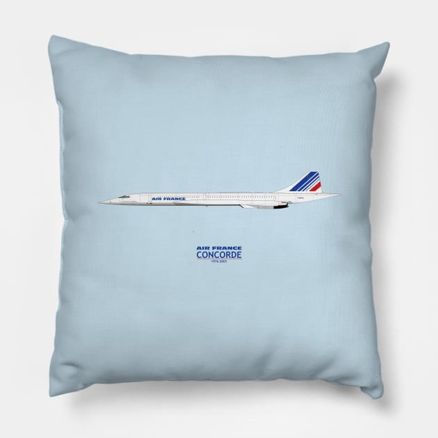 Air France Concorde Pillow by SteveHClark