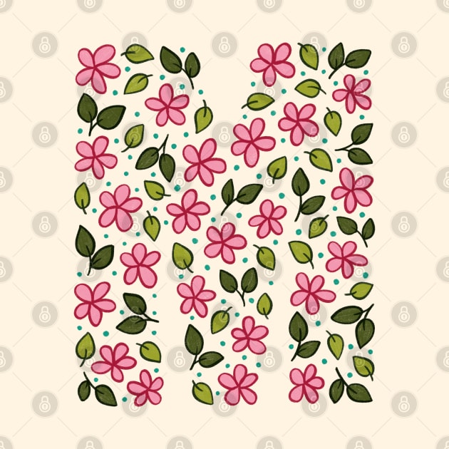 Floral Monogram Letter M by SRSigs