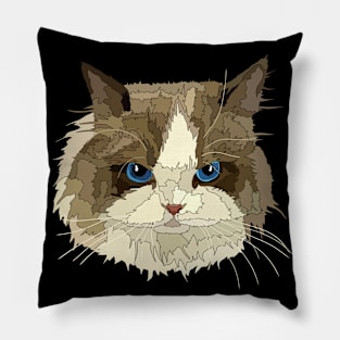 Funny Cat With Blue Eyes Pillow