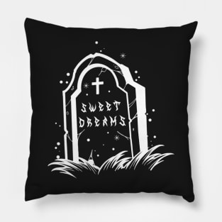 Sweet Dreams Tombstone Gothic Pillow