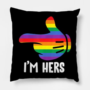 Im Hers Rainbow Lesbian Couple Lgbt Pride Matching Pillow