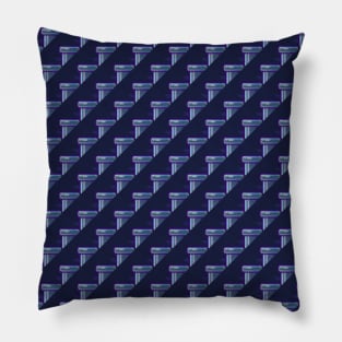 Blue Ladder Pattern Pillow
