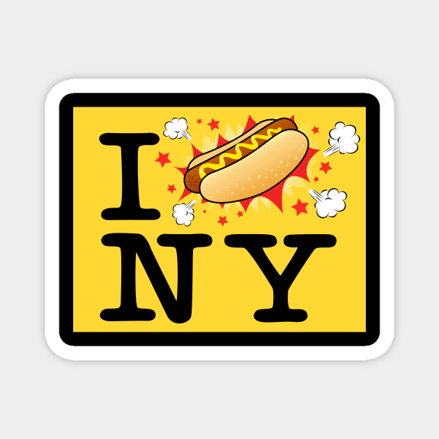 I Love HOT DOG New York Magnet by AkanesChibiArt