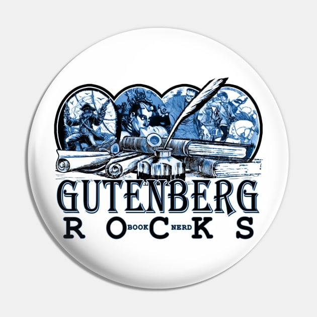 The Ultimate Book Nerd Tee - Gutenberg Rocks Pin by Joaddo