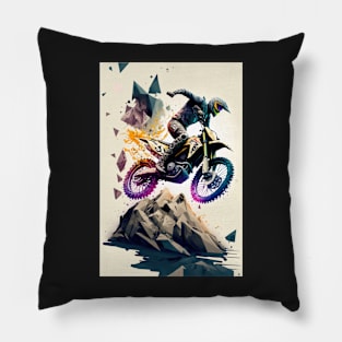 Dirt Bike Paint Splash Style Pillow