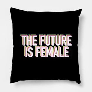 THE FUTURE IS FEMALE Neon Rainbow Pillow