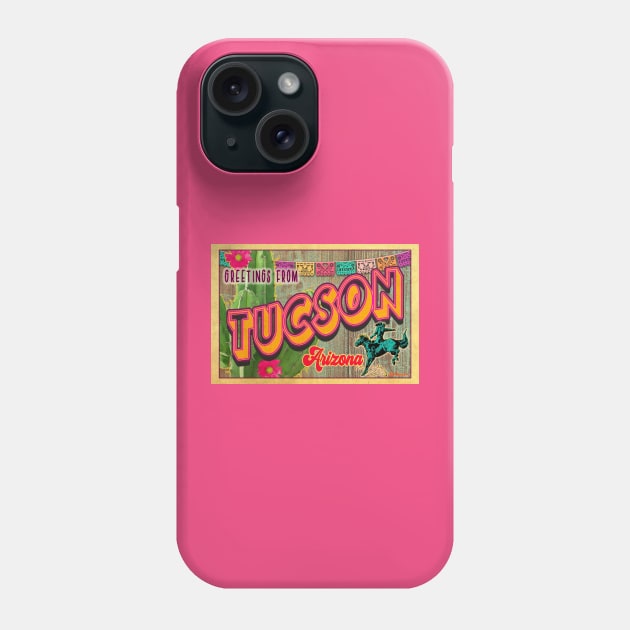 Greetings from Tucson, Arizona Phone Case by Nuttshaw Studios