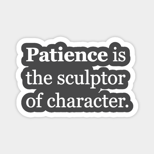 Patience Is The Sculptor Of Character Magnet by Magicform