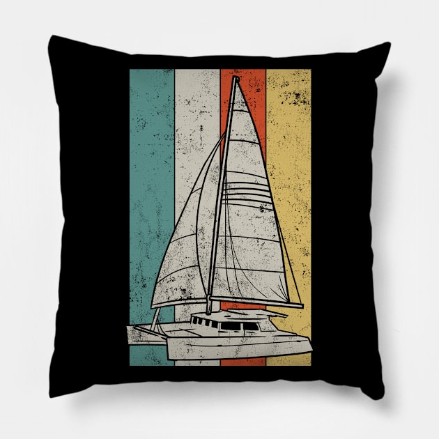 Sailboat Sailing Boating Vintage Pillow by KAWAIITEE