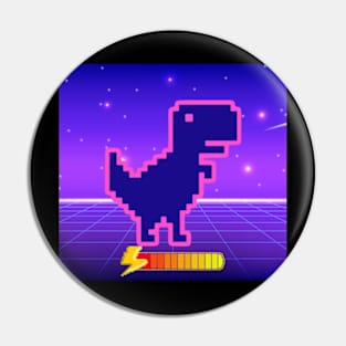 Outrun Power Up Dinosaur Pin