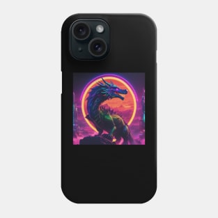Dragon,Neon lighted dragon sign, Phone Case