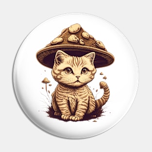 Cottagecore Aesthetic Goblincore Cat Mushroom Hat Pin