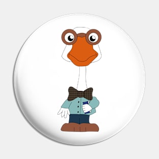 The smart goose with glasses Pin