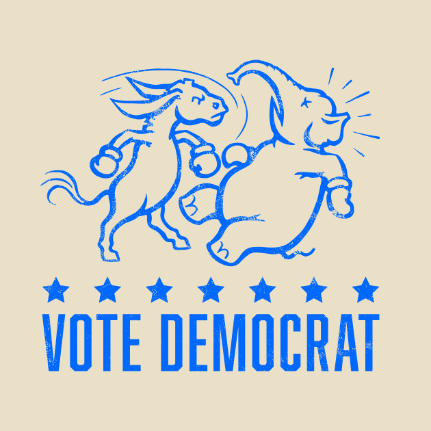 Vintage 1950's Vote Democrat Boxing Donkey (Blue) by From The Trail