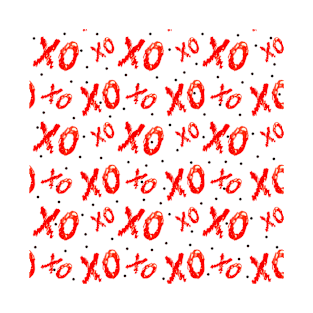 Red Hugs And Kisses Pattern T-Shirt