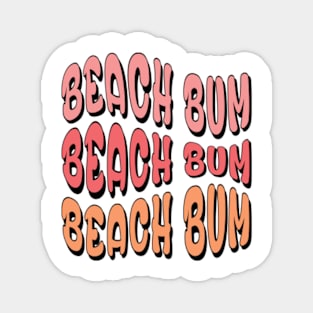 Beach Bum Wavy Bubble Letters Magnet