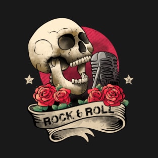 Lets Rock Rock&Roll Skeleton Hand Vintage Retro Rock Concert T-Shirt