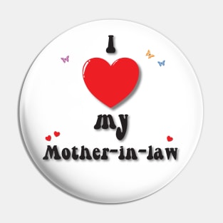 I love my mother in law heart doodle hand drawn design Pin