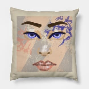 Eyes tattoo on  face Pillow