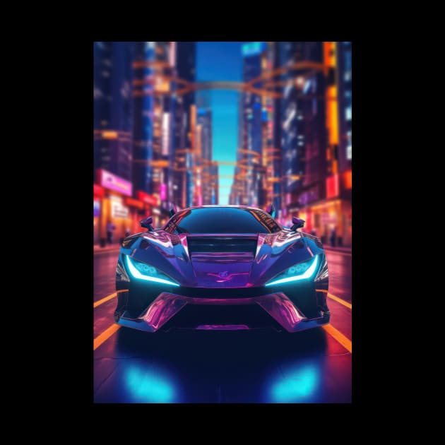 Asian Neon City Sports Car by star trek fanart and more