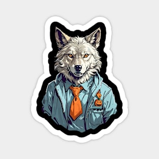 wolf with Halloween jacket Magnet