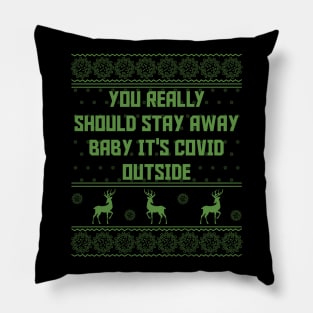 Baby it's covid outside funny quarantine christmas gift Pillow