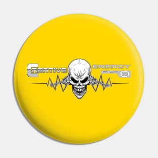 WEIRDO - Creative Energy Flo - Skull - Black and White - Yellow Pin