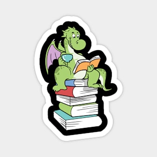 Kawaii Book Dragon Tea Coffee Magnet