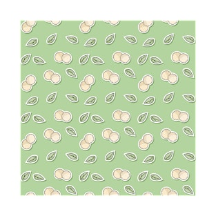 Leaves and Cotton Pads Eco Pattern T-Shirt