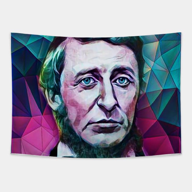 Henry David Thoreau Snow Portrait | Henry David Thoreau Artwork 8 Tapestry by JustLit