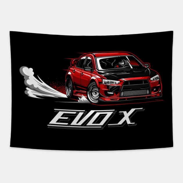 Mitsubishi Evo 10 Tapestry by JDMAPEX