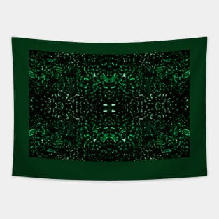 Geometric Pattern of Green Background Futuristic Style Tapestry