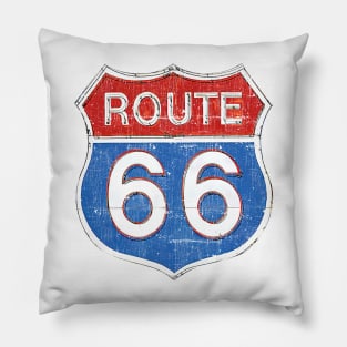 Route 66 --- Vintage Look Design Pillow