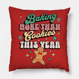 Baking more than Cookies This Year Pregnancy Reveal Xmas Pillow