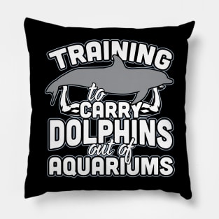 Training To Carry Dolphins Out Of Aquariums Pillow