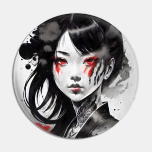 Japan Ink Style Woman Pin