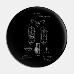 Acoustic Telephone Vintage Patent Hand Drawing Pin