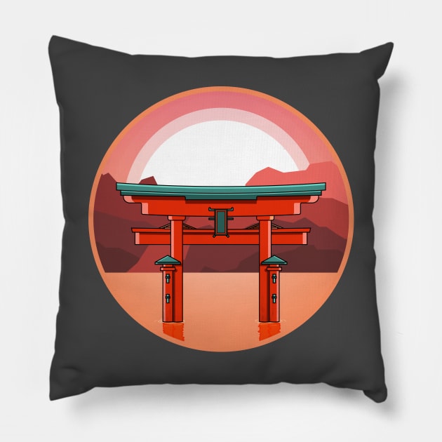Japan Silhouette Pillow by RhinoTheWrecker