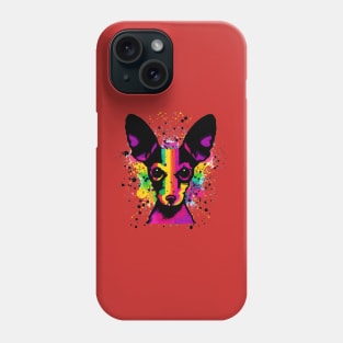 Cute Rat Terrier Puppy Colorful Stencil Arwork Phone Case