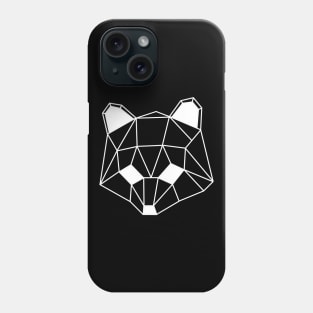 Low Poly Line Raccoon White Phone Case