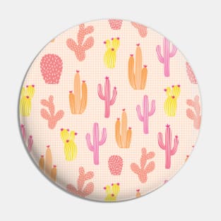 Colorful cactus desert illustration pattern Pin